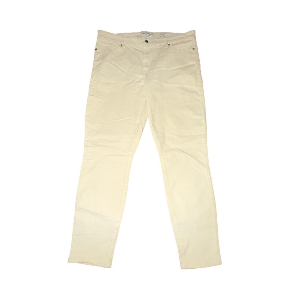 Lucky Brand Ava Skinny Pants Women's Size 14/32 Cream Corduroy Jeans Mid RIse